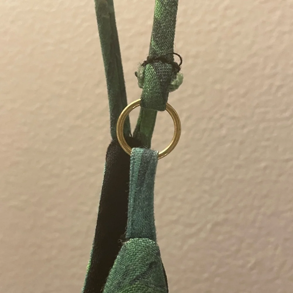 Topshop Women’s Green Palm Print Spaghetti Strap Romper Jumpsuit Size 4 - Picture 6 of 8